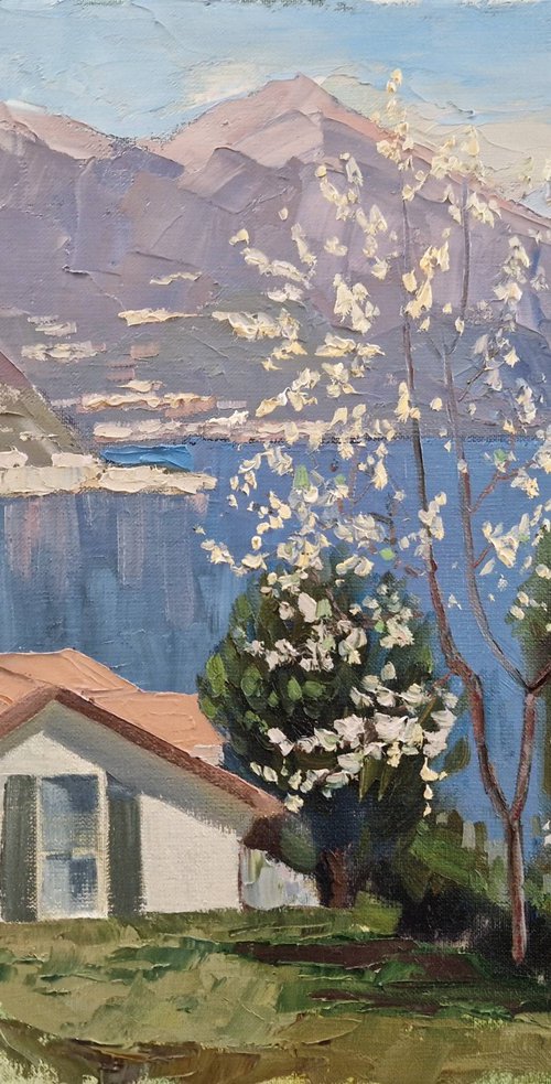 Landscape "Spring on Lake Como" by Olena Kolotova
