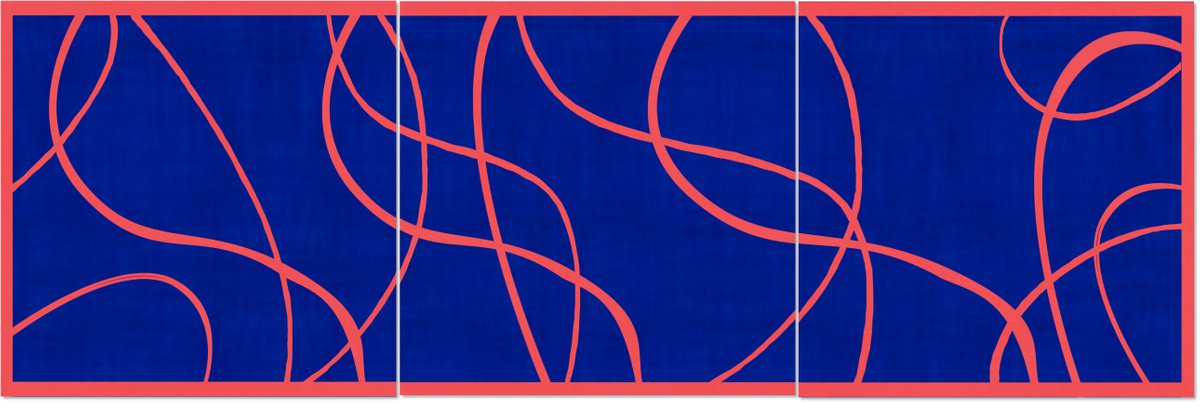 Abstract Lines #21. Triptych. Size: 60x180 cm (60x60 cm x 3 parts) by Arisha Monn