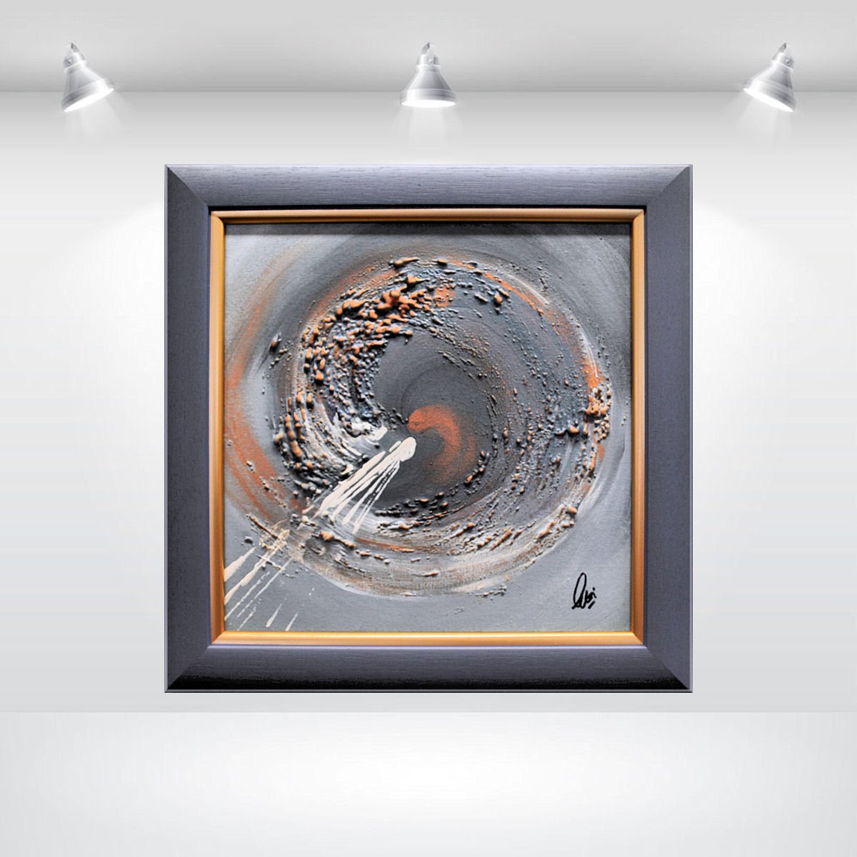 Abstract Acrylic Painting By Edelgard Schroer, 15 X 15, Cosmic Pulse, Original Artwork