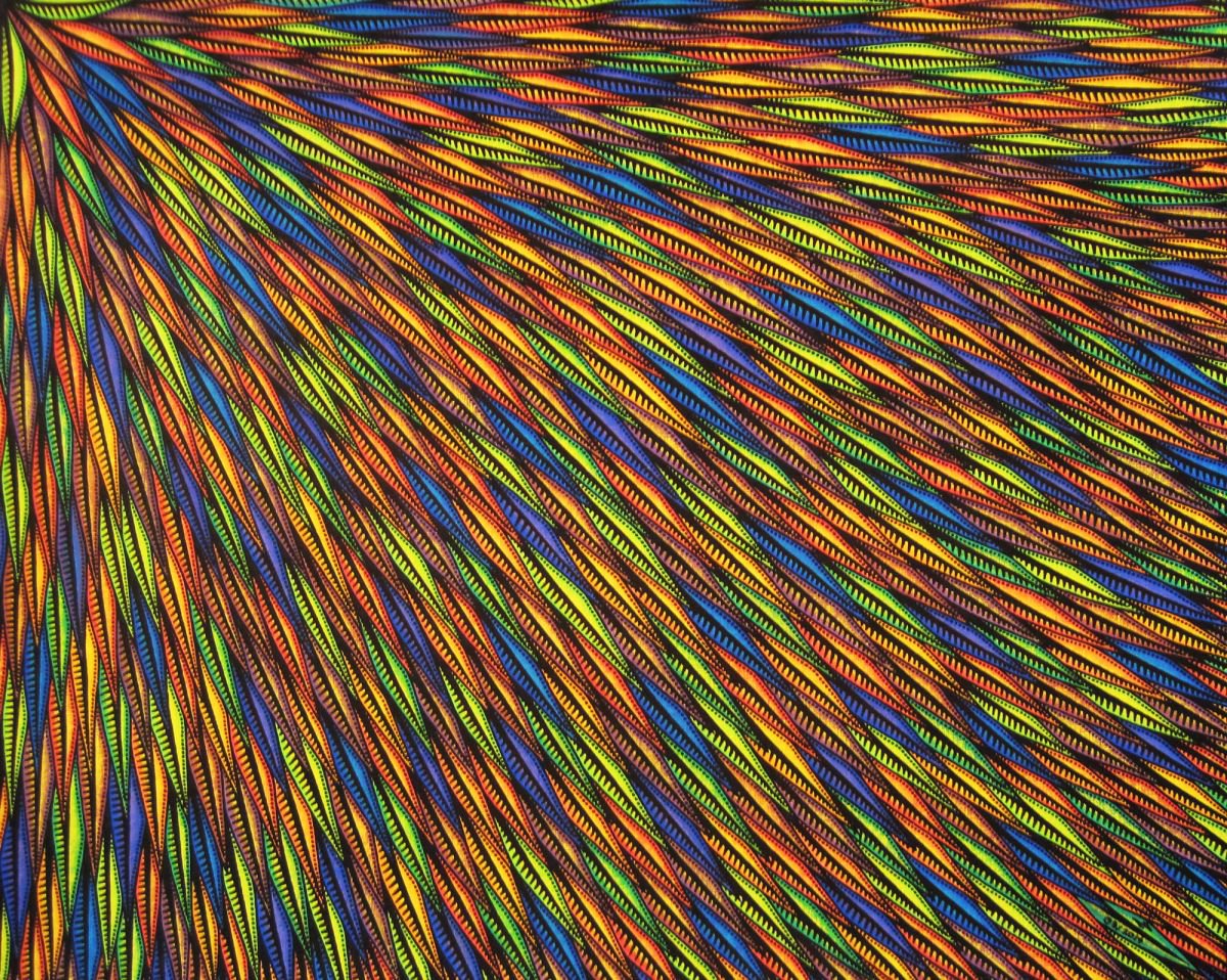 Abstract Painting By Jonathan Pradillon, 25 X 21, Rayonnement, Original Artwork