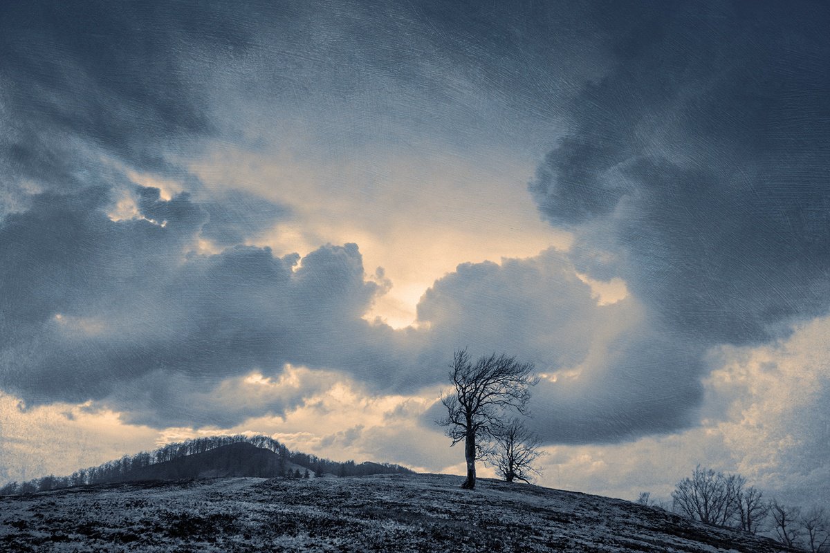 Impressionistic Landscape Photograph By Valerix, 30 X 20", The One Who Disperses Clouds., Original Artwork