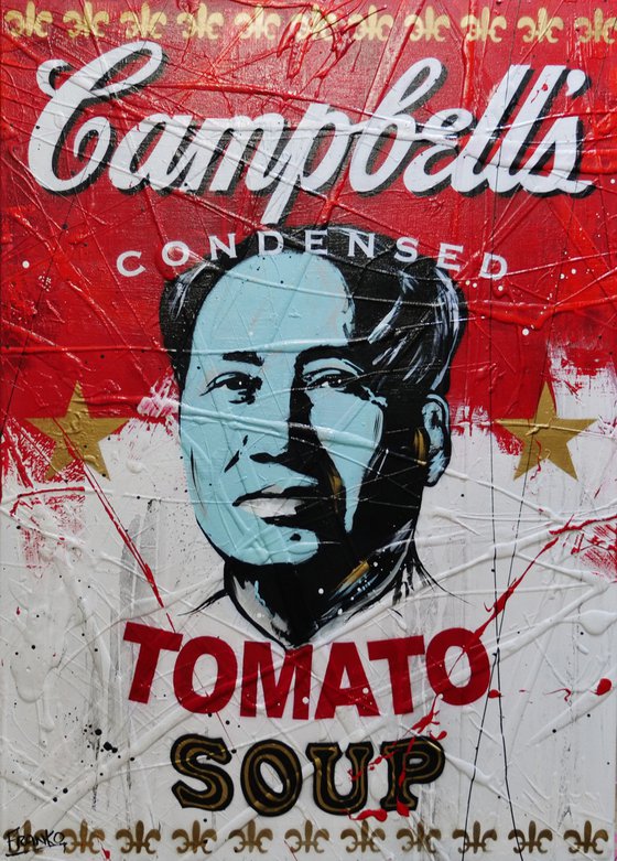 Lucky Golden Mao Soup 140cm x 100cm Campbell's Soup Mao Textured Urban Pop Art