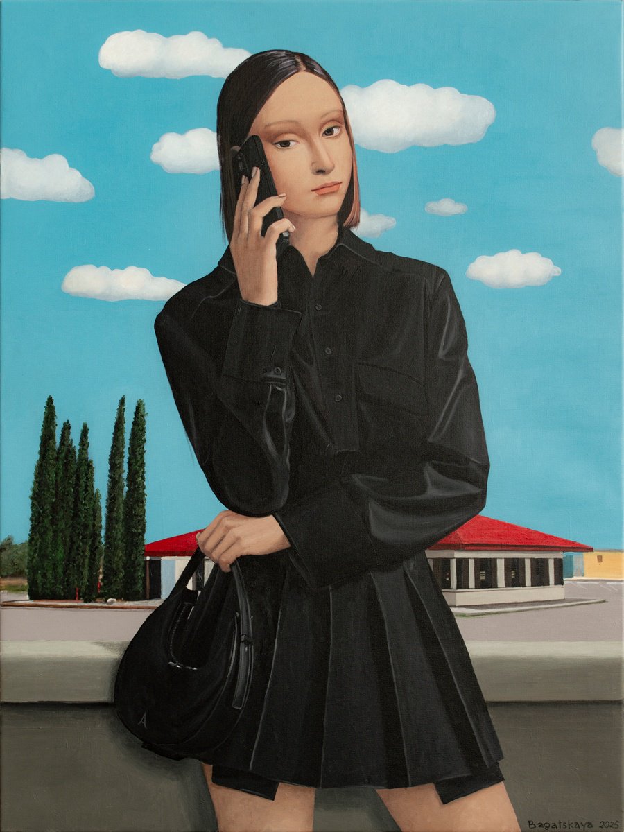 Photorealistic Portrait Acrylic Painting By Nataliya Bagatskaya, 24 X 31", Just Keep The Connection, Original Artwork