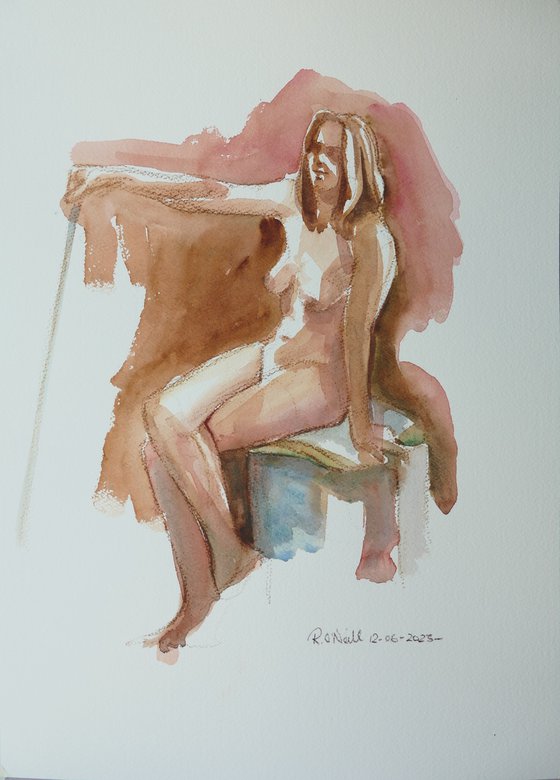 seated female nude