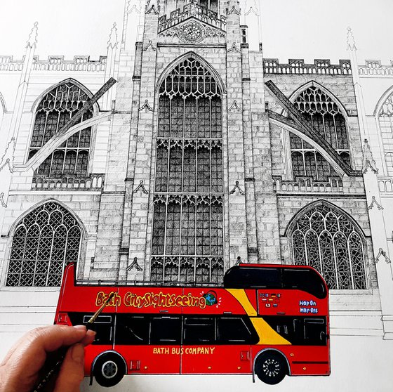 Tour Bus at Bath Abbey