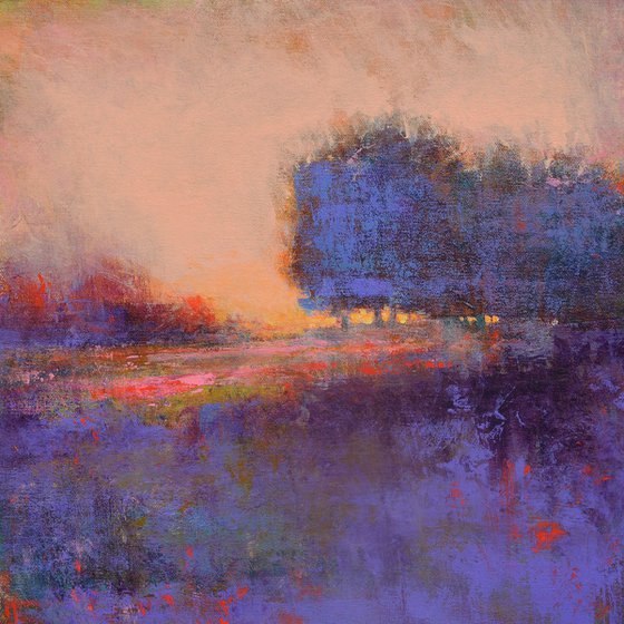 Purple Landscape modern abstract impressionist landscape