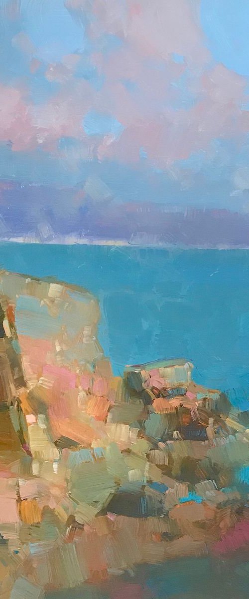 Cliffs, Original oil painting, Handmade artwork, One of a kind by Vahe Yeremyan