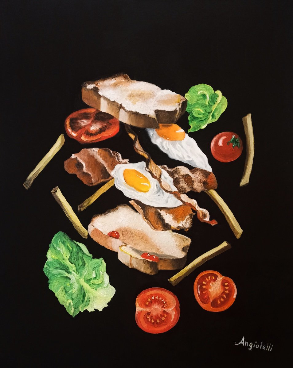 Photorealistic Still Life Oil Painting By Anna Rita Angiolelli, 16 X 20, Stuffed Still Life, Original Artwork