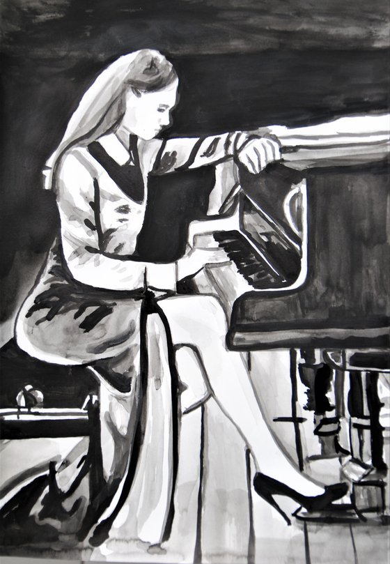 Pianist / 42 x 29.7 cm