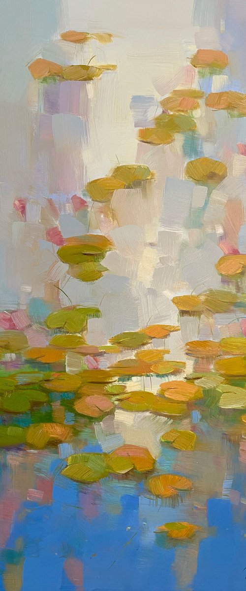 Waterlilies, Original oil painting, Handmade artwork, One of a kind by Vahe Yeremyan