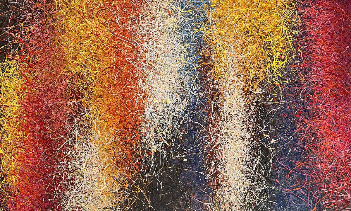 Abstract Acrylic Painting By Nadiia Antoniuk, 63 X 37", Bright Prospects (Horiz), Original Artwork