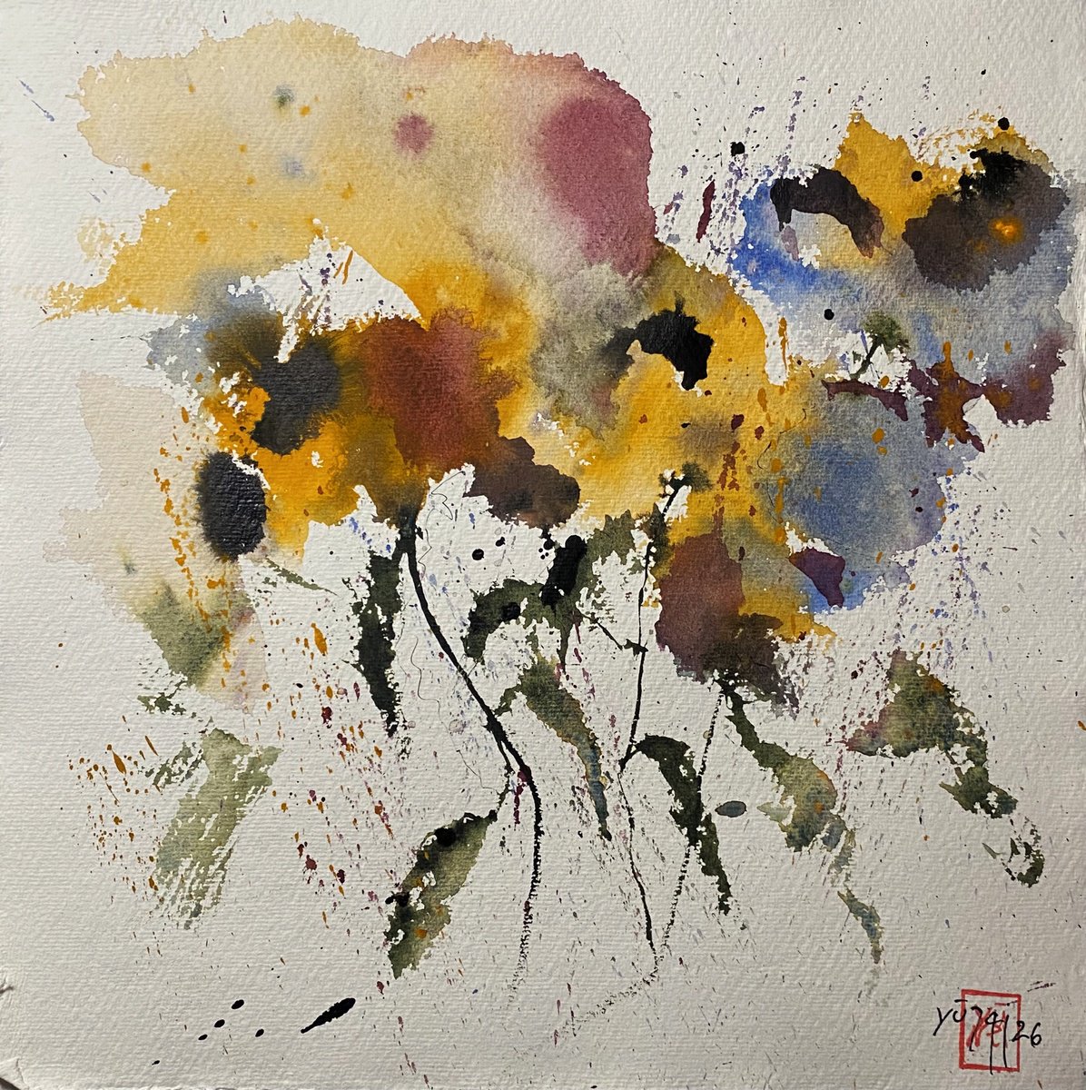 Abstract Watercolour , Splash By YS?rei, 12 X 12, Artwork For Sale On Artfinder