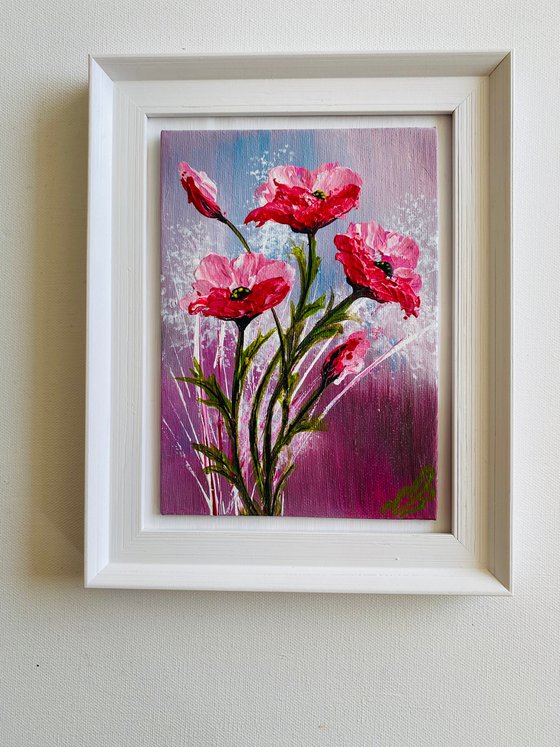 Textured Pink Poppies