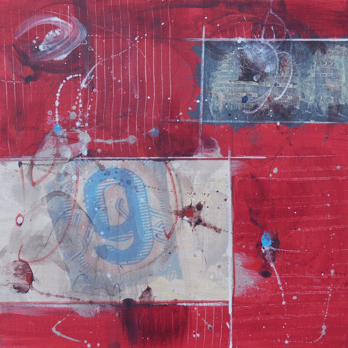 Abstract Painting By Cynthia Ligeros, 12 X 12, Fearless, Original Artwork