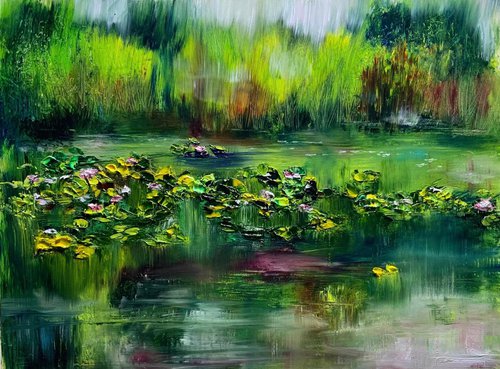 Lilies, Reeds and Water by Bob Dellar