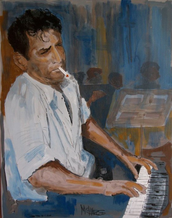 Piano man in color