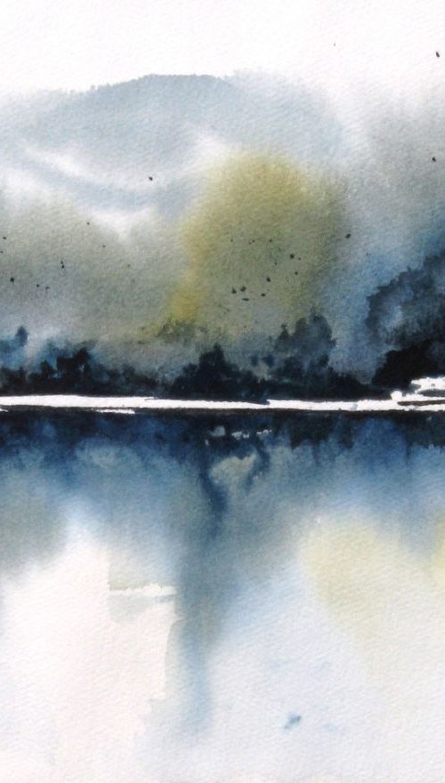 River Mist III - Original Watercolor Painting by CHARLES ASH