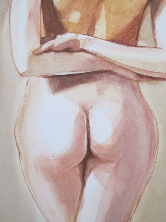 female nude back study