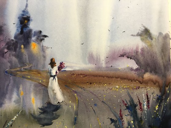 Watercolor "On The Way Home”