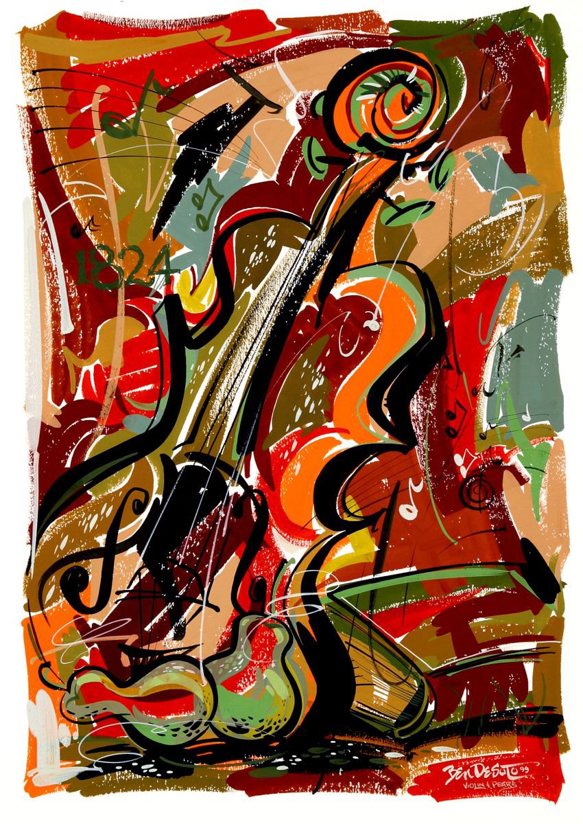 Violin and Pears by Ben De Soto