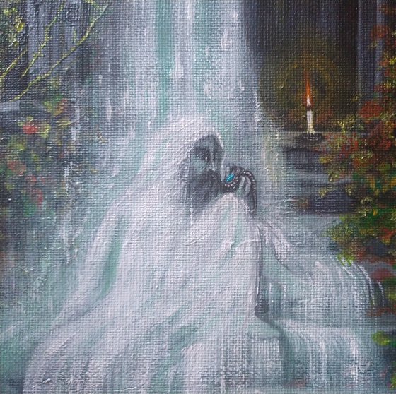 Ghost. Original acrylic painting by Zoe Adams.