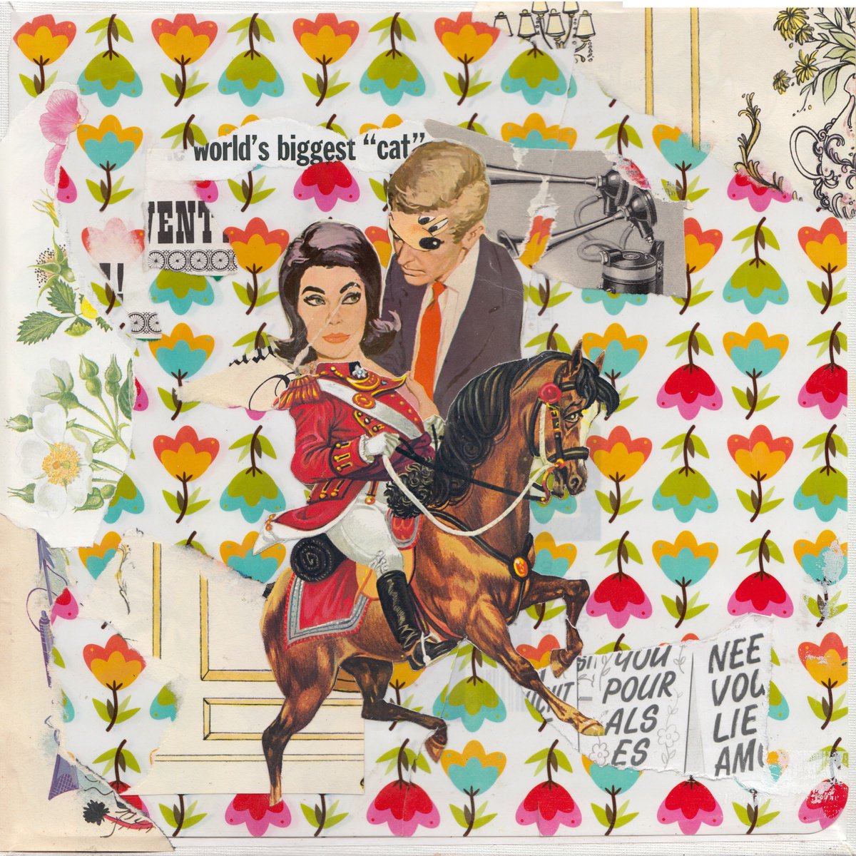 Portrait Collage By Jon Garbet, 12 X 12, Sha-La-La-La-Lee, Original Artwork