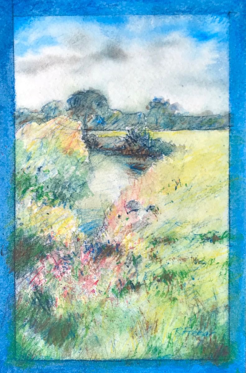 Looking up the Lostock, sketch by Rebecca Freear