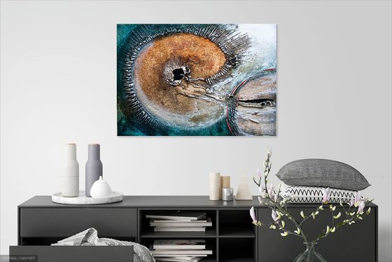 WOMB OF ETERNITY 7843 3D textured abstract painting on canvas