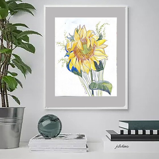 sunflower sketch