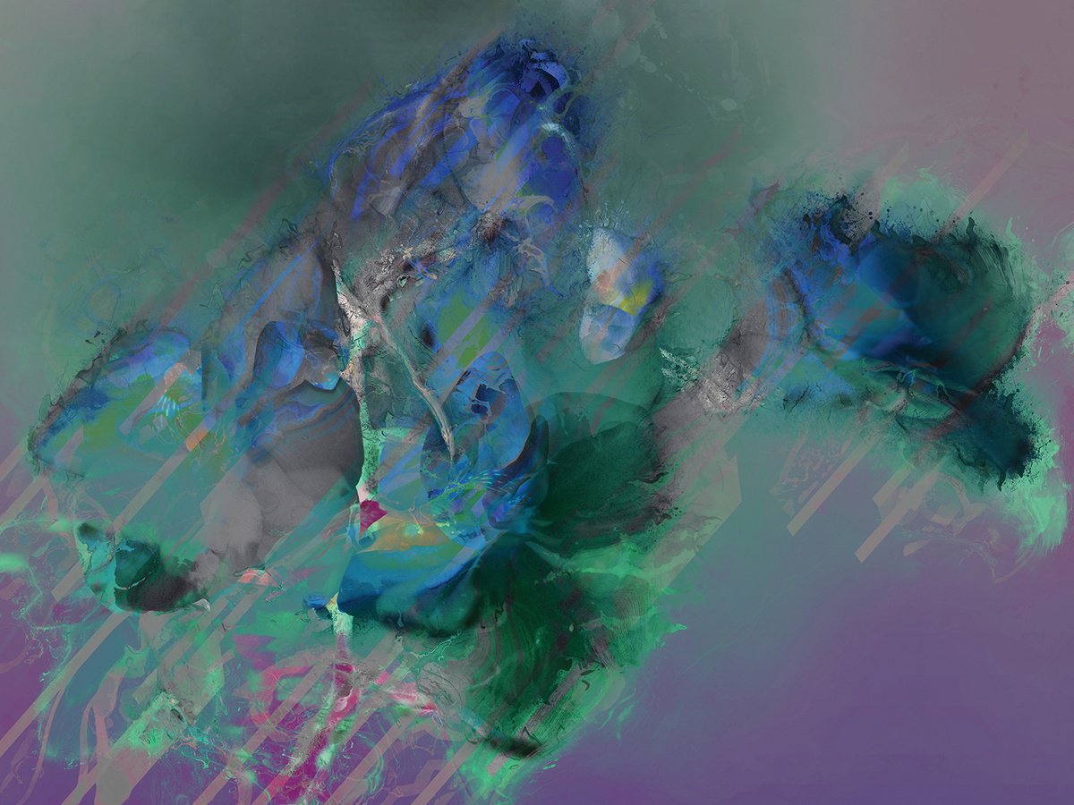 Abstract Botanical Print By Javier Diaz, 80 X 60, Secretos 13, Original Artwork