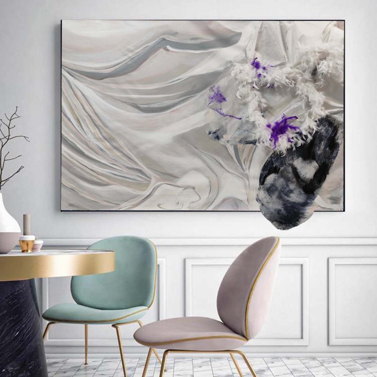 Organic Abstract Painting By Gugi Goo, 59 X 47, On Her Body..., Original Artwork