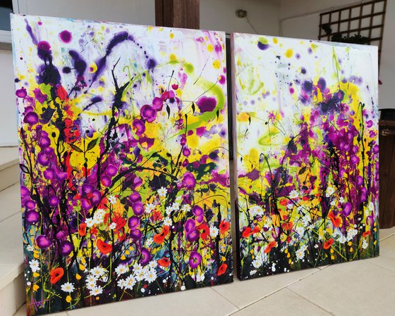 Violet Honeyday; Abstract Floral Landscape