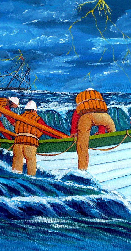 Lifeboat Rescuers by Dunphy Fine Art