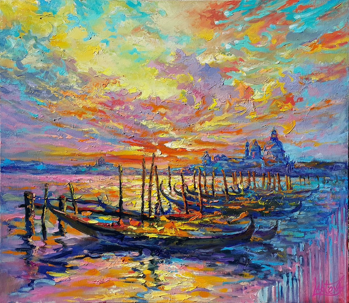 Venice Glow By Viktoria Lapteva, 31 X 28, Artwork For Sale On Artfinder