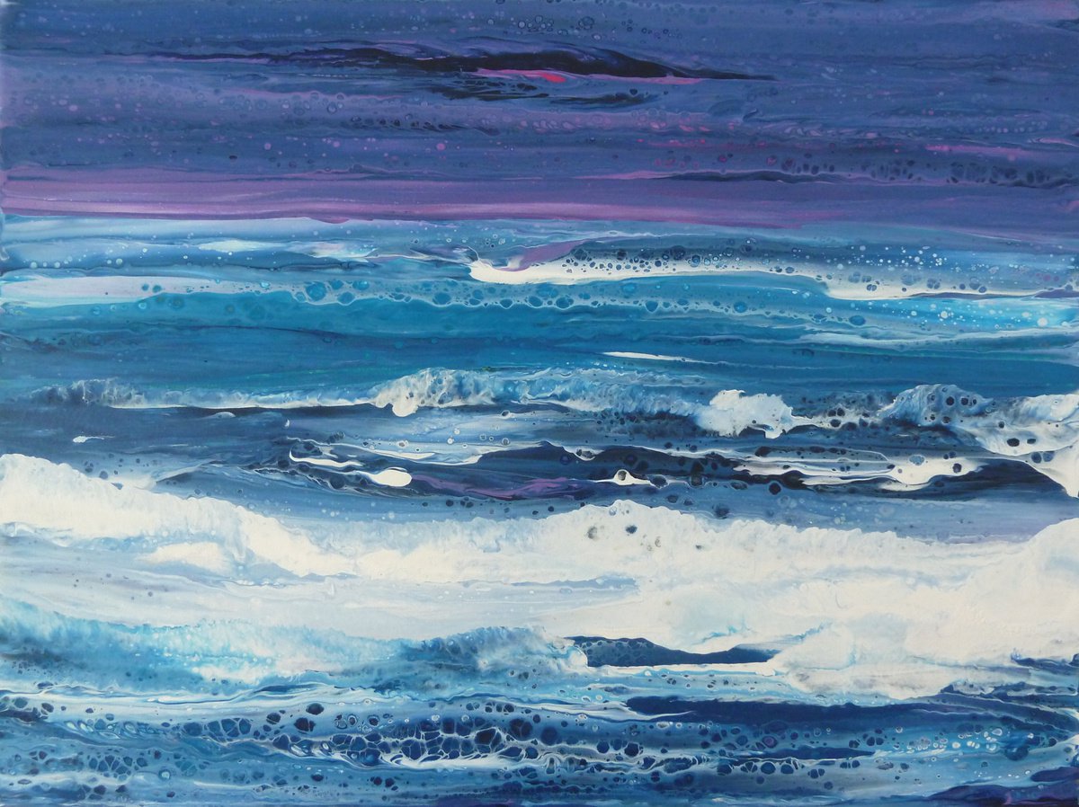 Acrylic Seascape (3) by Linda Monk