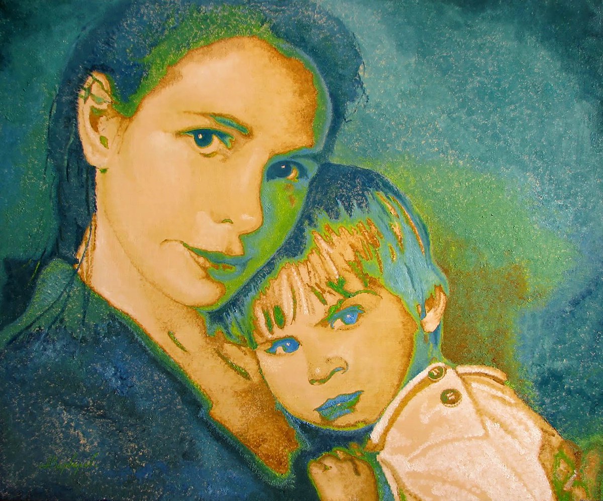 Impressionistic Portrait Oil Painting By Anatolii Varvarov, 41 X 33, Loved Ones, Original Artwork