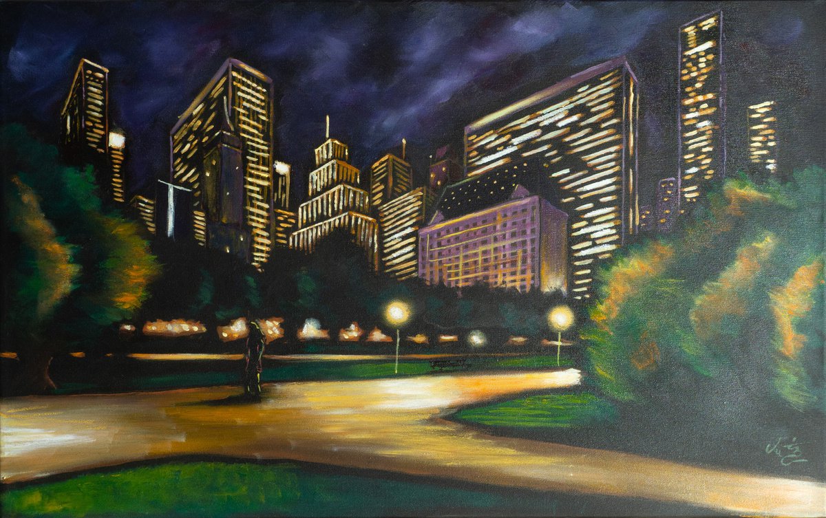 Surrealistic Acrylic Painting , Analogue Park By Tiziano Marasco, 31 X 20, Artwork For Sale On Artfinder