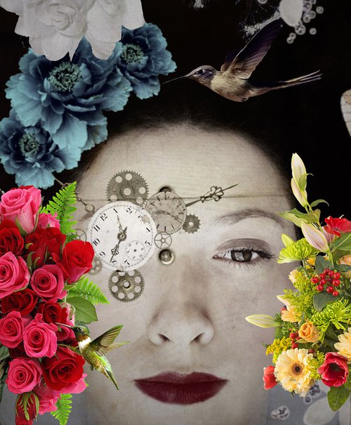 Modern Frida -Photography -Surreal - Collage- Mixed Media by Carmelita Iezzi