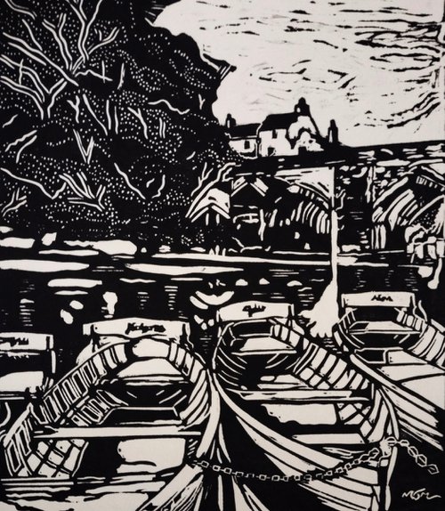 Boats on the river in Durham City by Mark Murphy