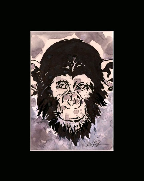 Chimpanzee 3 - Abstract Illustration Painting