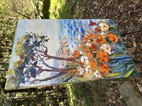 Golden Poppies at the Sea