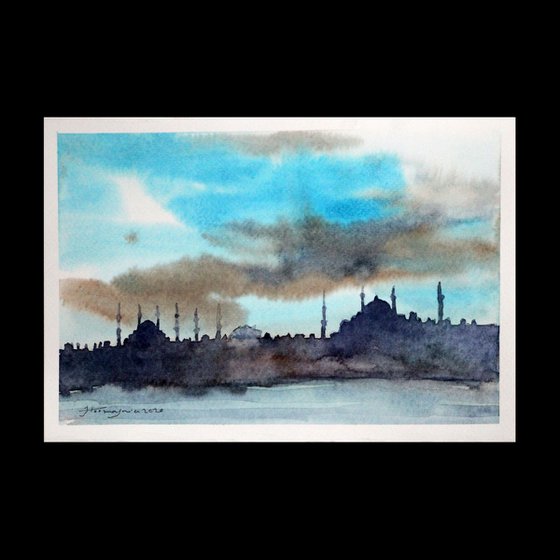 ISTANBUL SILHOUETTES 6, Watercolor on paper, 25 x 17 cm