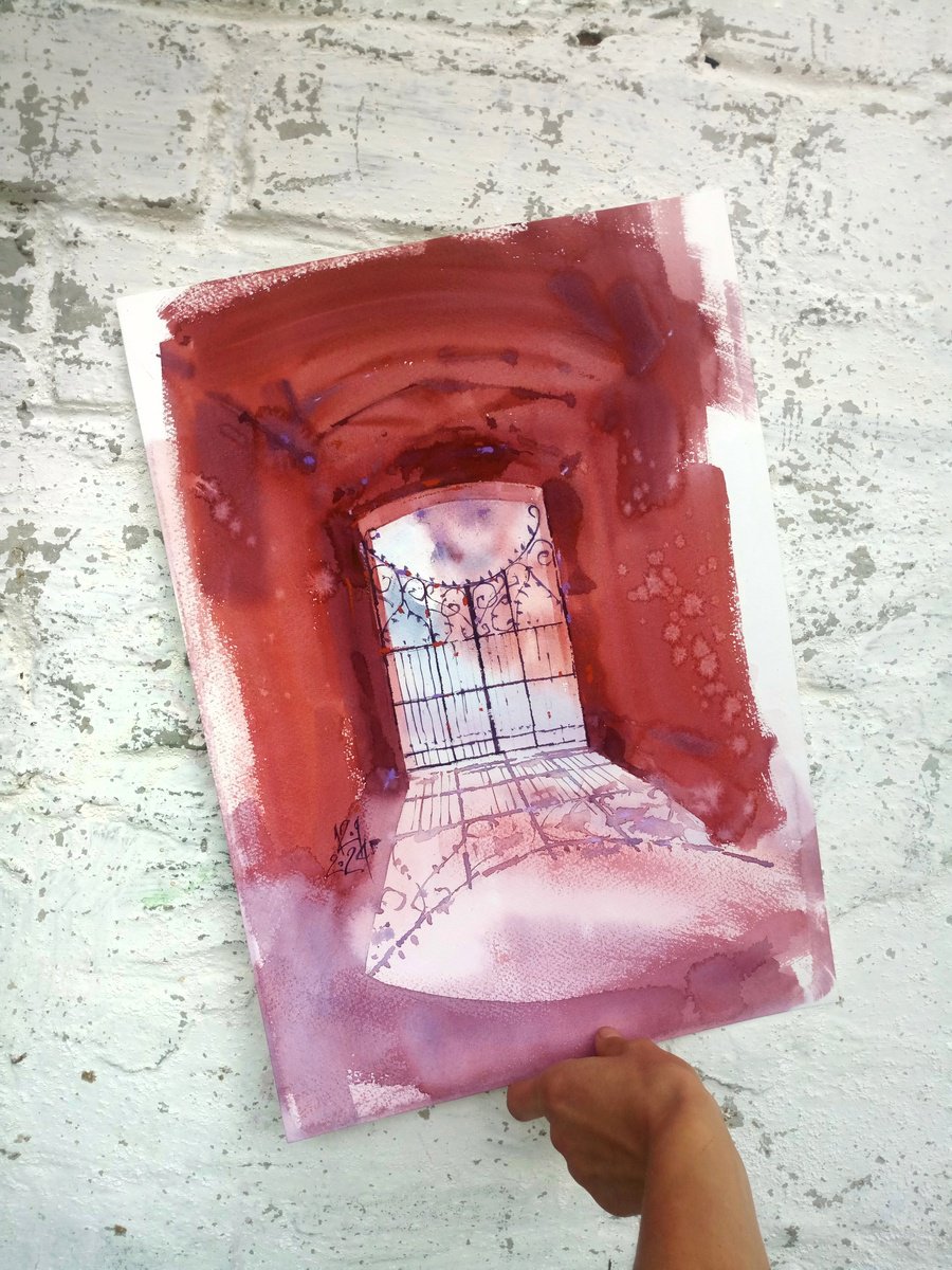 Impressionistic Cityscapes Watercolour By Ksenia Selianko, 12 X 16", Portal, Original Artwork