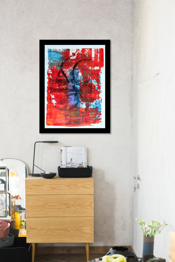 Pressing of Furniture - Vibrations Mixed Media Modern New Contemporary Abstract Art