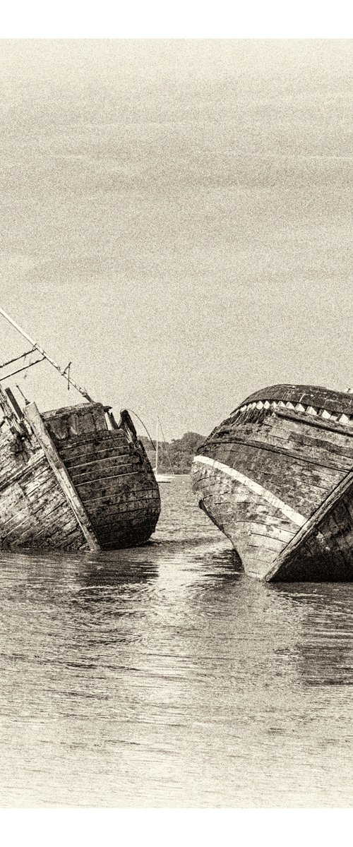 Pin Mill Wreck X2 (B&W) by Michael McHugh