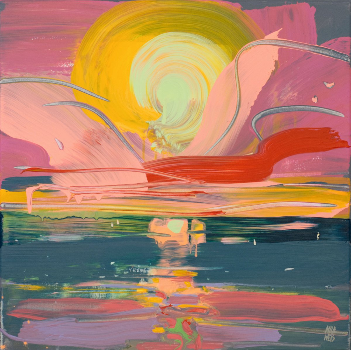  Sunset Colors No. 1 By Mila Weis, 24 X 24, Artwork For Sale On Artfinder