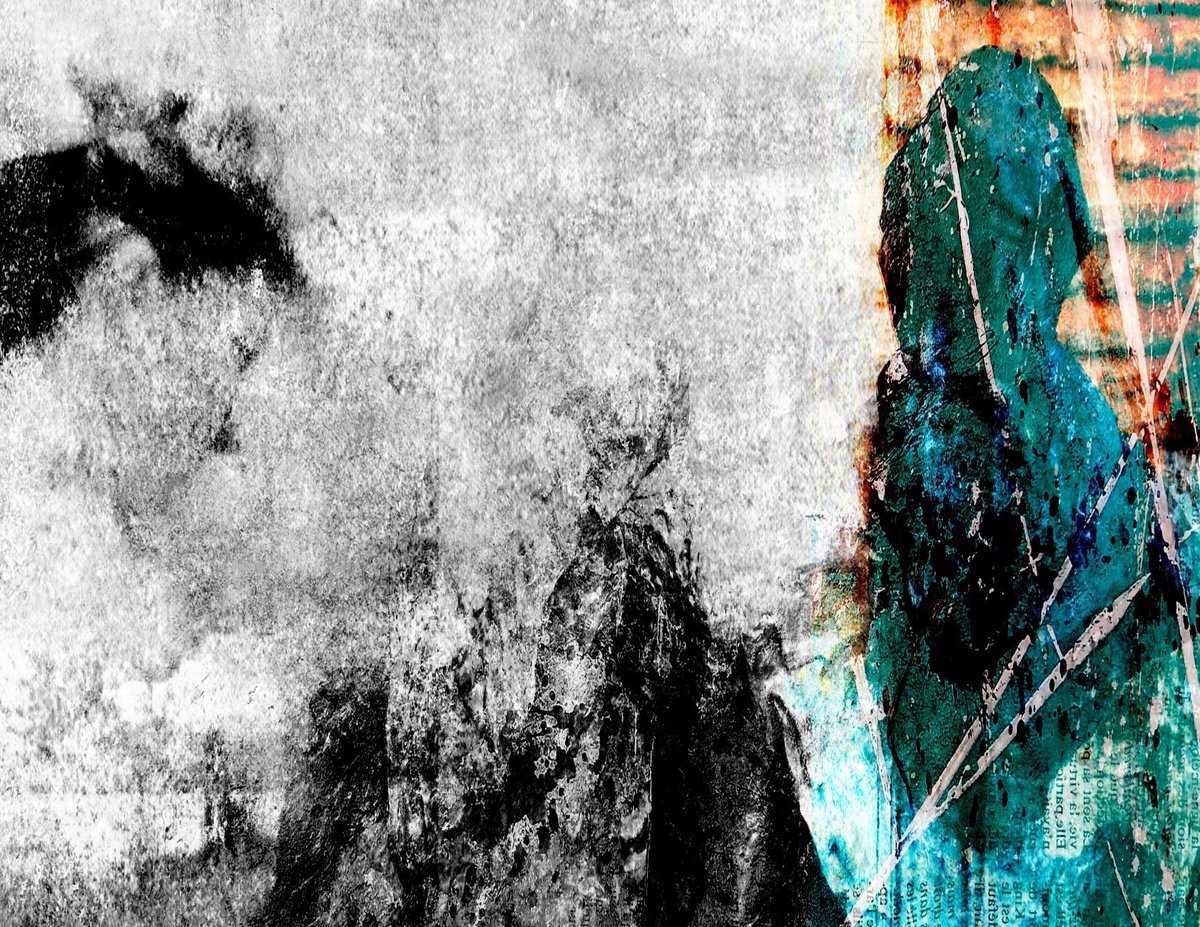 Surrealistic Portrait Giclee Print By Philippe Berthier, 26 X 20", Conflit D