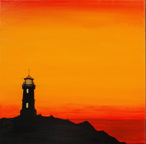 Lighthouse #9, 30x30cm, ready to hang