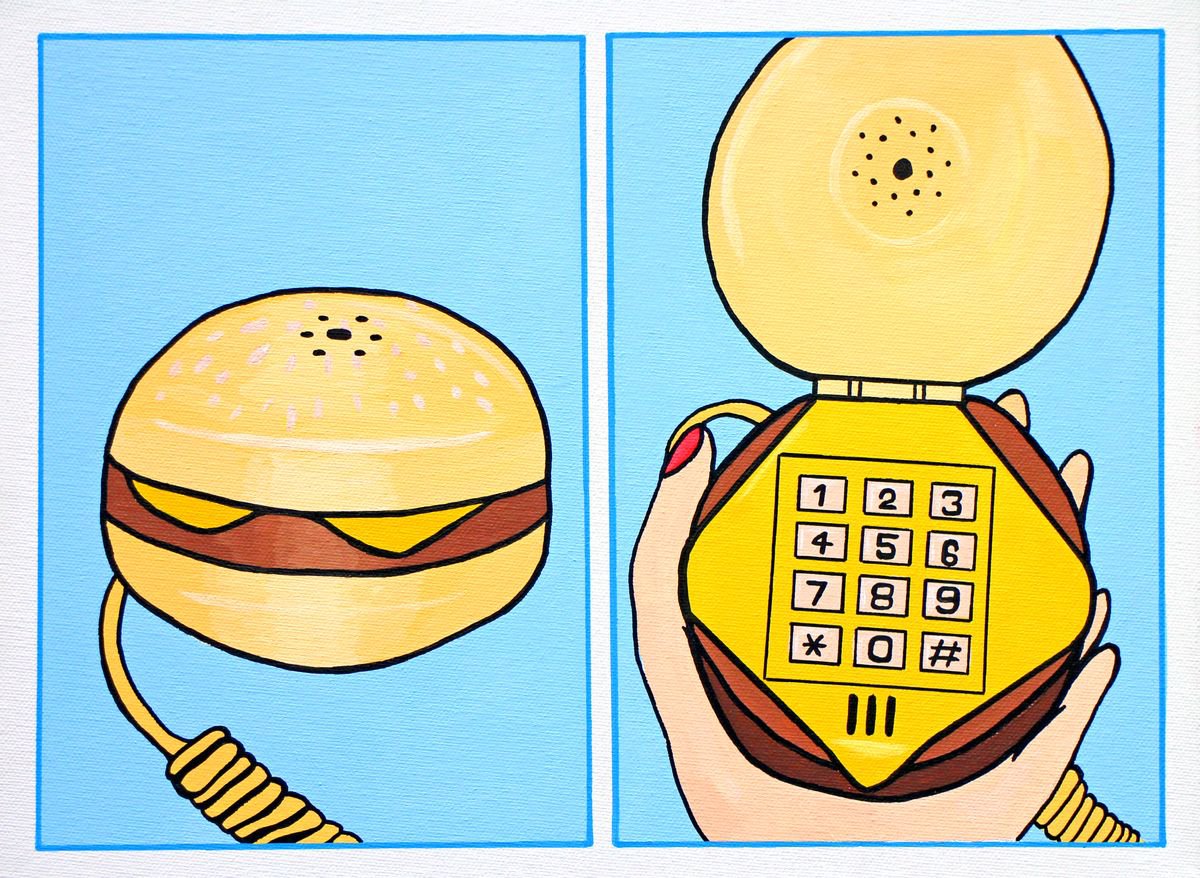 Burger Telephone Two Panels by Ian Viggars