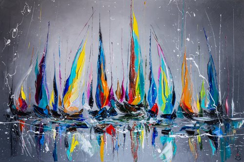 Colorful yachts by Liubov Kuptsova